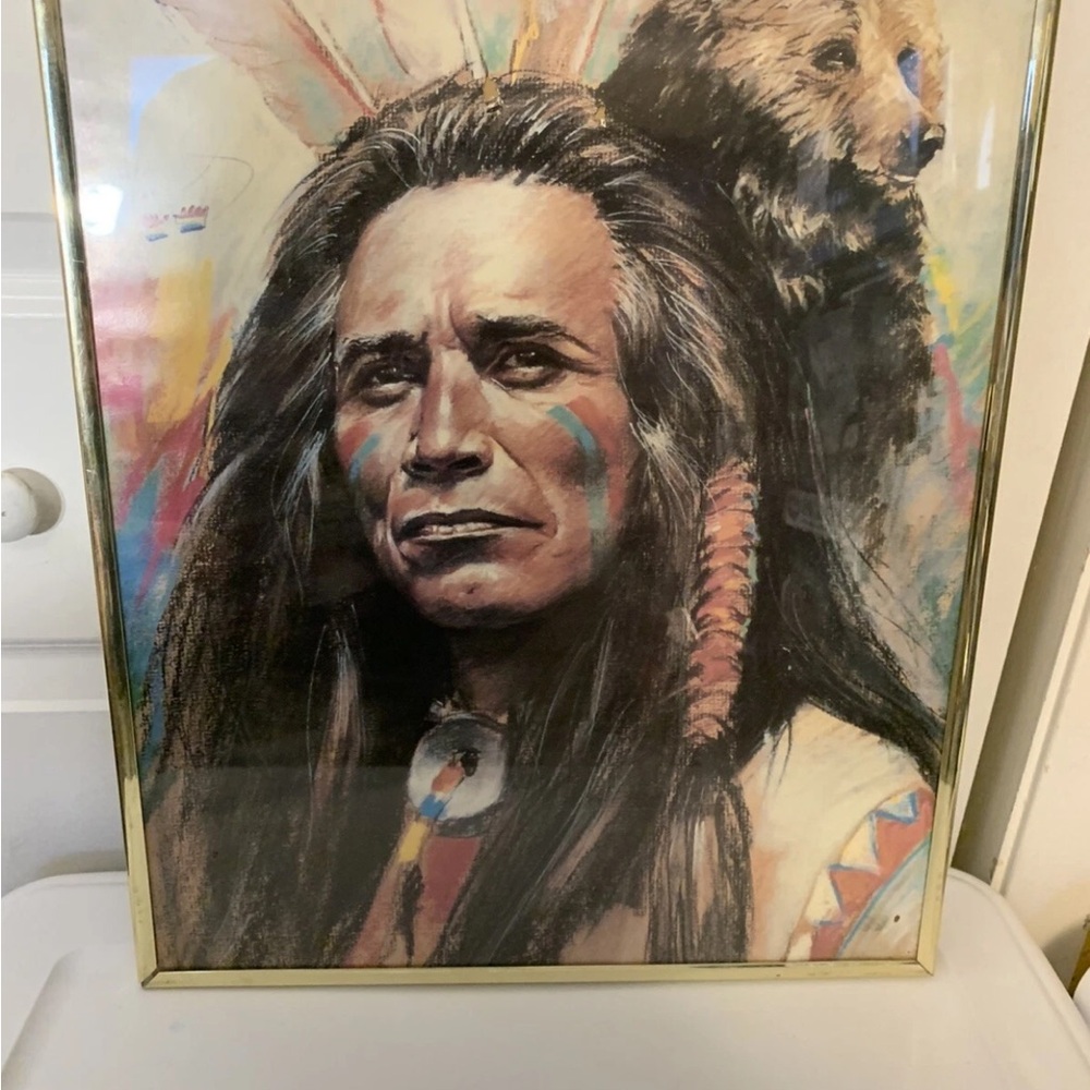 Budd Sherrick Native American Portrait Art Print bear